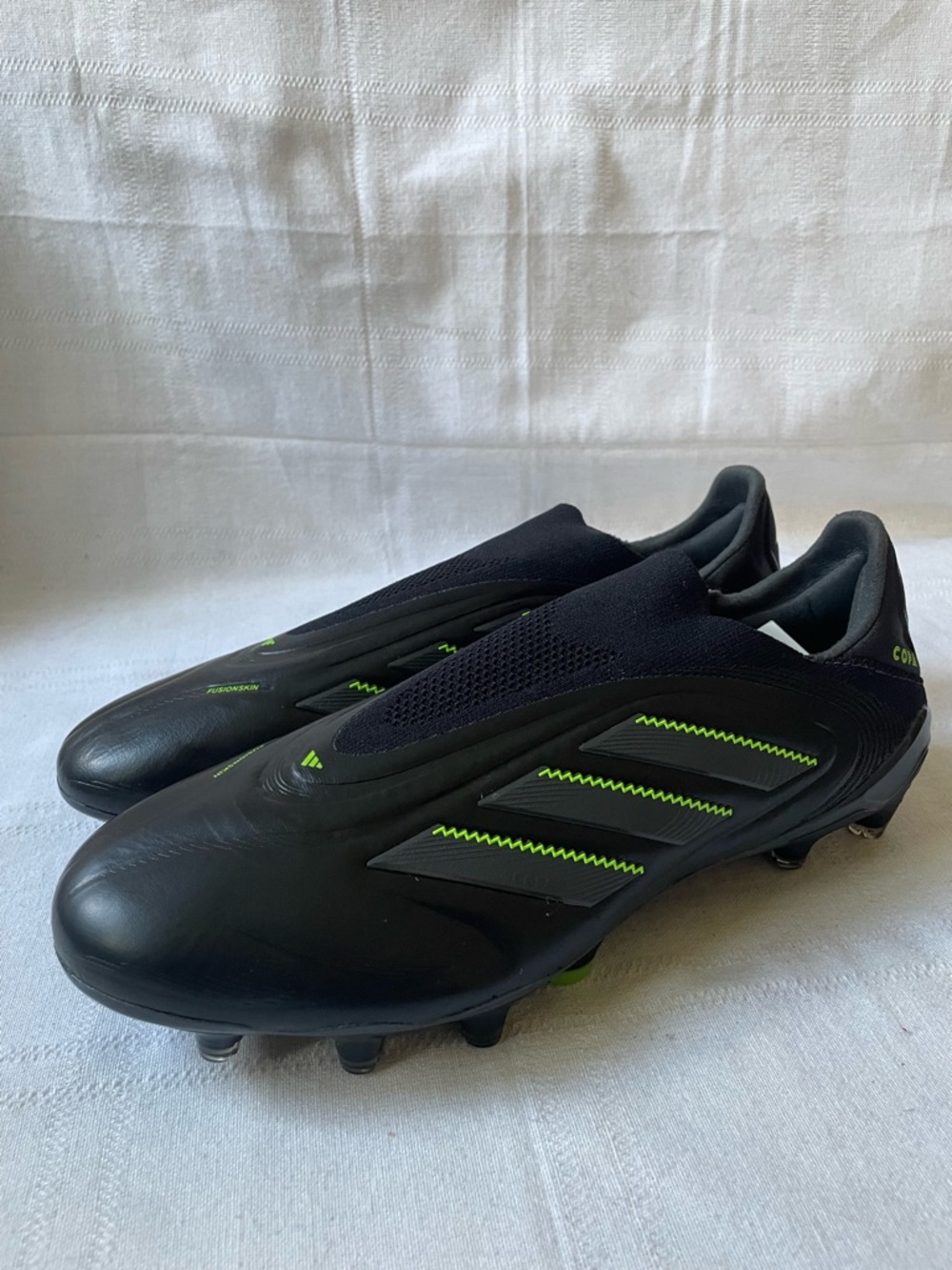 Adidas Copa Pure 3 Elite Laceless FG Black Green Soccer Men Cleats Size 7 JS0652